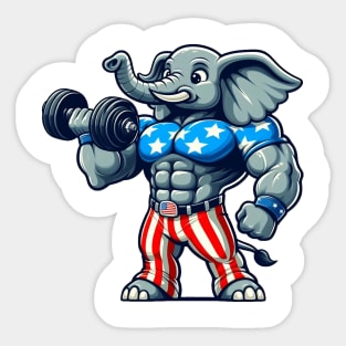 Muscular Elephant Sticker